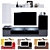 Modern TV Wall Unit with Electronics & Decor 3D model small image 1