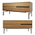 Modern Walnut TV Stand | Stainless Steel Legs 3D model small image 1