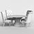 Elegant Upholstered Side Chair & Glass Top Dining Table 3D model small image 3