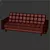 Sleek Modern Loveseat 3D model small image 3