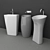 Modern Floor Wash Basin Set 3D model small image 1