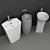 Modern Floor Wash Basin Set 3D model small image 2