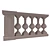 Elegant Iron Balustrade 3D model small image 1