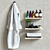 Luxury Bathrobe Set: Elegant Bathroom Decor 3D model small image 1