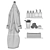 Luxury Bathrobe Set: Elegant Bathroom Decor 3D model small image 2