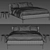 Modern Charles Bed & Maxalto Small Tables 3D model small image 2