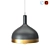 Scandinavian Gold Iron Ceiling Lamp 3D model small image 2