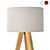 Scandinavian Minimalist Wood and Fabric Floor Lamp 3D model small image 2