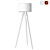 Scandinavian Minimalist Wood and Fabric Floor Lamp 3D model small image 3