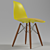 Modern Yellow Designer Chair with Cushion 3D model small image 1