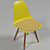 Modern Yellow Designer Chair with Cushion 3D model small image 2