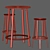 Sleek Revolving Chair & Table 3D model small image 3