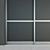 Minimalist Sliding Door - Customizable Closet Partition 3D model small image 3