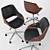 Adjustable Mid-Century Office Chair 3D model small image 2