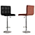 Sleek Leather Bar Chair 3D model small image 1