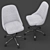 Adjustable Office Chair with Fabric Upholstery 3D model small image 3