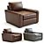 Maxwell Leather Armchair: Detailed 3D Model, 2 Colours 3D model small image 1