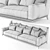 Sophisticated Vibieffe 430 Opera Sofa 3D model small image 3