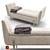 Baker Daydream Daybed: Art Deco-Inspired Seating 3D model small image 1