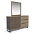 Modern Three-Drawer Dresser with Mirror 3D model small image 1