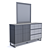 Modern Three-Drawer Dresser with Mirror 3D model small image 3