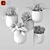 Gold Metal Hanging Plant Pot 3D model small image 2