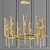 Elegant Nine-Light Chandelier 3D model small image 1