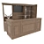 Stylish Bar Counter with Workspace 3D model small image 1