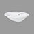 Modern Round Inset Sink: Calla 54, White 3D model small image 1