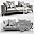 Elegant 3D Michel Sofa 3D model small image 3