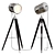 Vintage Wooden Tripod Floor Lamp 3D model small image 1