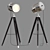 Vintage Wooden Tripod Floor Lamp 3D model small image 2