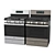 Sleek Sliding Electric Range 3D model small image 1