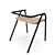 Sleek Steel Oak Hurdle Chair 3D model small image 3