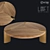 LoftDesigne 6825 Coffee Table: 150cm Diameter, 43cm Height, Wood and Metal 3D model small image 1