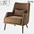 LoftDesign Armchair 1666: Stylish Wood & Fabric Seating 3D model small image 1