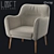 LoftDesigne 1670 Wooden Chair with Fabric Upholstery 3D model small image 1