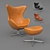 Title: Arne Jacobsen Leather Egg Chair & Ottoman 3D model small image 1