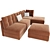 Modern Long Sectional Sofa Set 3D model small image 2