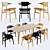 Norr11 Buffalo Dining Set - Oak Table & Leather Chairs 3D model small image 1