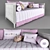 Safari Rosa Sofa Bed: Tresor Amadeirada & Amiguinhas Bedding 3D model small image 2