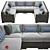 Crate & Barrel 6-Piece Ventura Loveseat 3D model small image 1