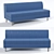 Flagman 3-Seater Sofa - Armrestless Elegance 3D model small image 1
