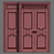 Elegant Reshelier Double Doors 3D model small image 3