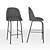 Aleta Bar Stool: Sleek Design, Superior Comfort 3D model small image 1