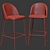 Modern Wooden Bar Stool 3D model small image 3