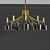 Sleek Multi-Head Chandelier 3D model small image 1