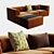 Modular Velvet Sofa Set 3D model small image 1