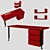 Sleek Lacquer & Steel Desk 3D model small image 1