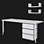 Sleek Lacquer & Steel Desk 3D model small image 3